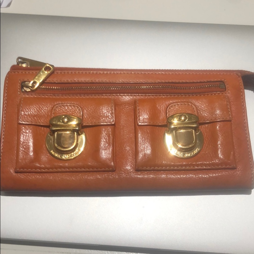 Authentic Marc Jacobs Orange Leather Wallet